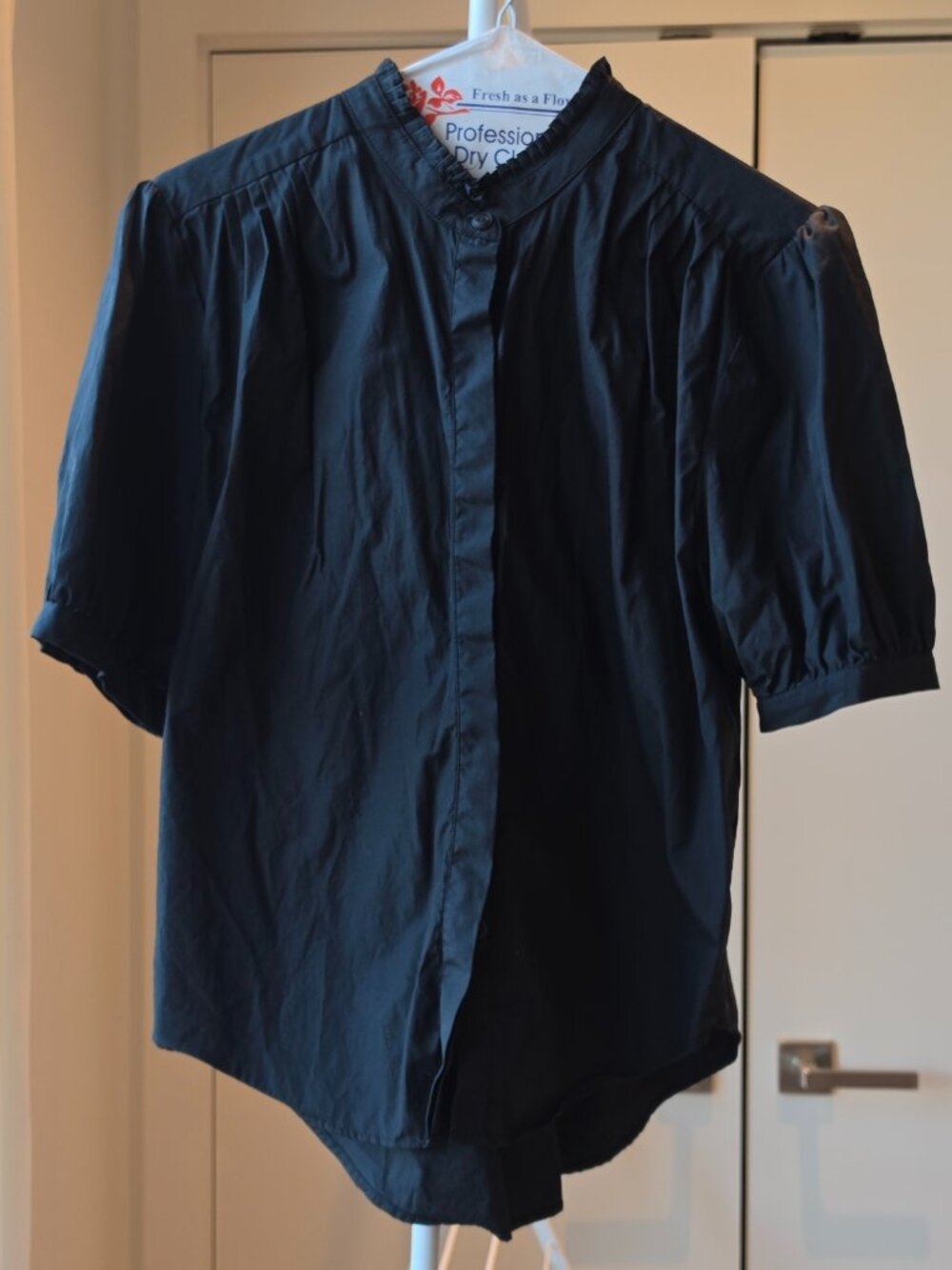 Rag & Bone Short Sleeved Button Down Top with Puffed Sleeves